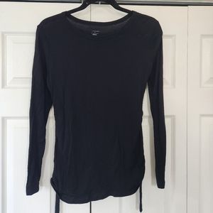 Like New 14th & Union Black side tie waist detail Long Sleeve tee Size s…